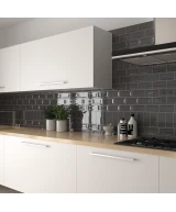 Carrelage Evolution Dark Grey 7,5x15 cm - posé en cuisine