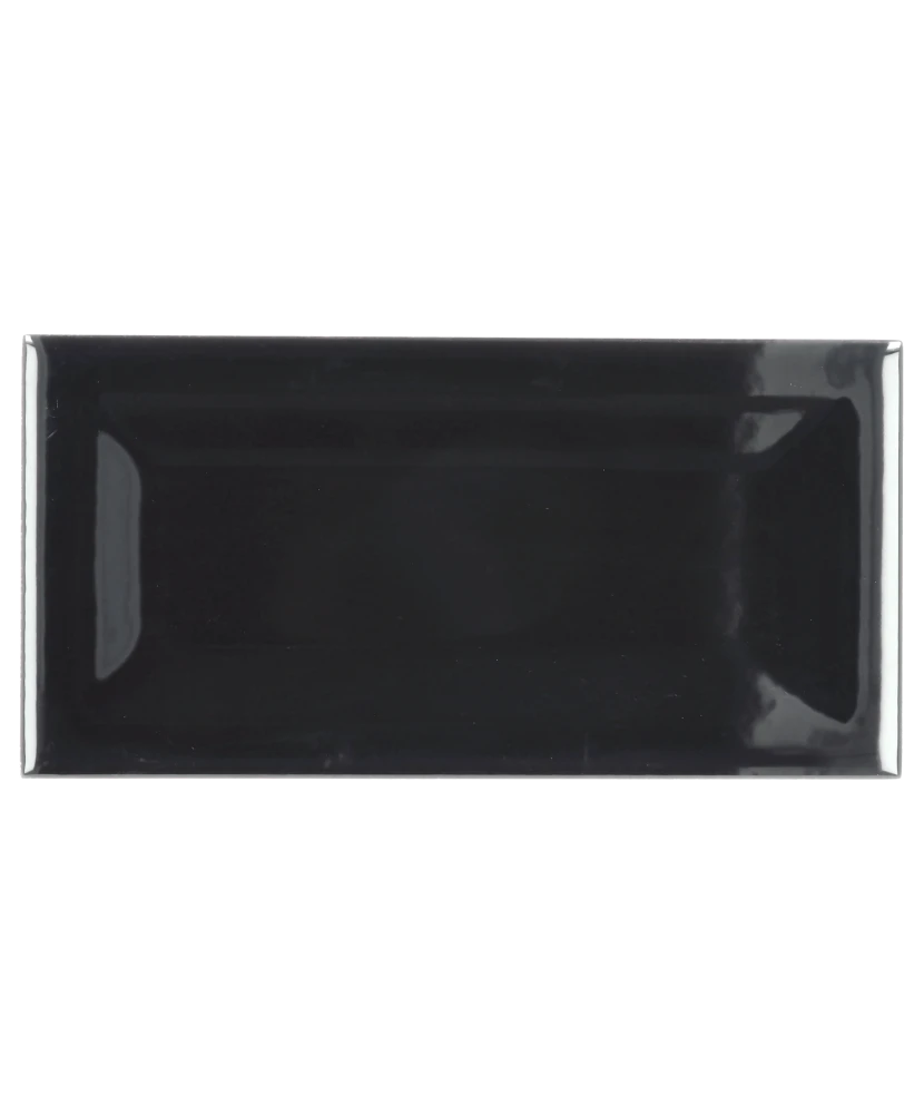 Carrelage Evolution Inmetro Black 7,5x15 cm - vue de face du carreau