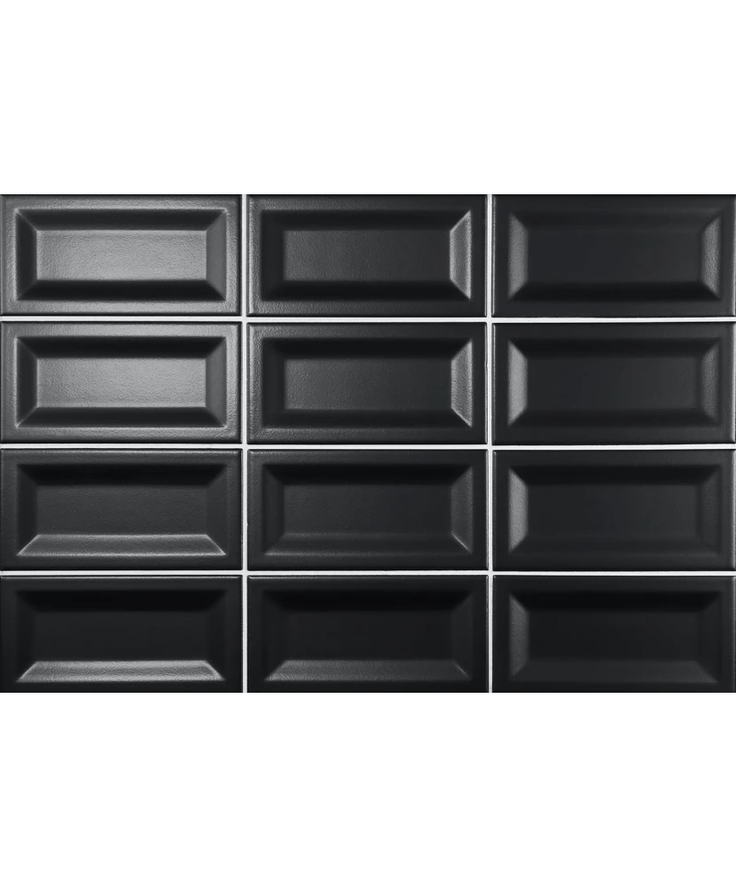 Carrelage Evolution Inmetro Black Mat 7,5x15 cm - panneau de carreaux