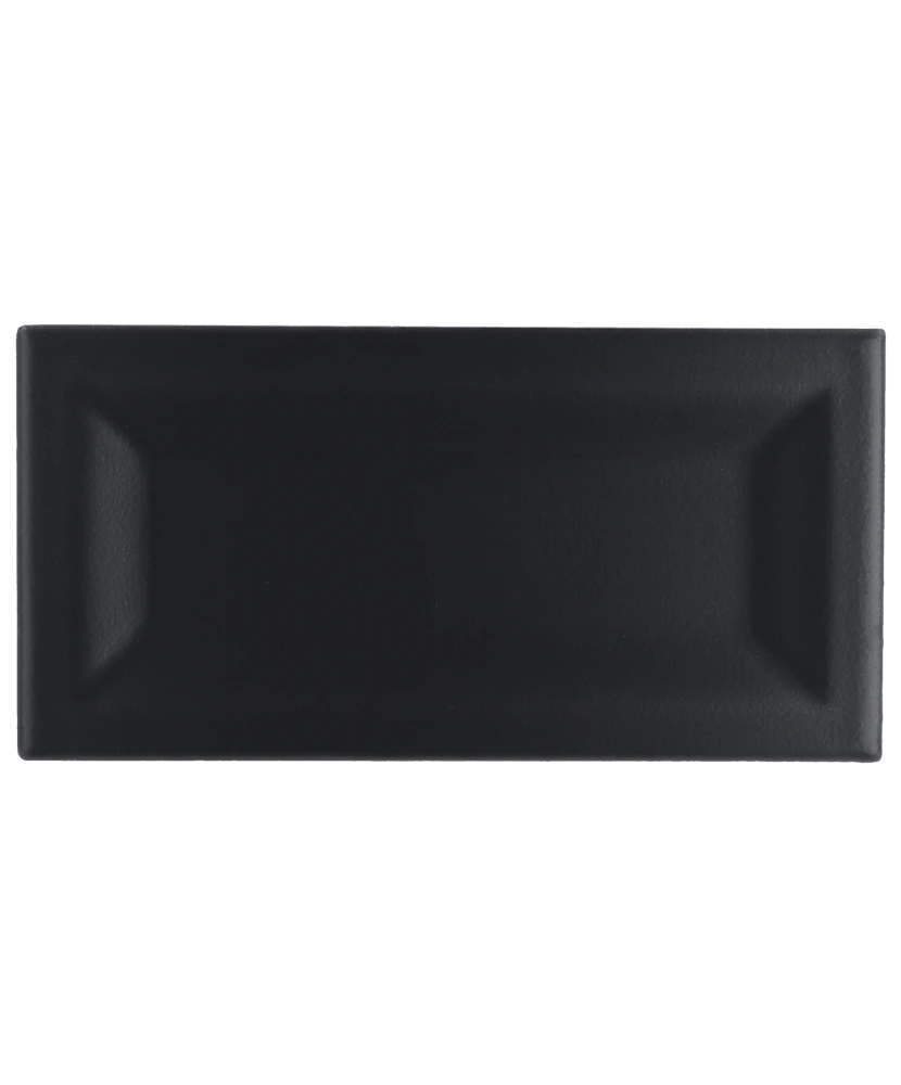 Carrelage Evolution Inmetro Black Mat 7,5x15 cm - vue de face du carreau