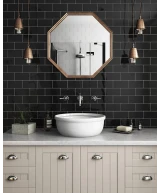Carrelage Evolution Black 7,5x15 cm - posé en salle de bain