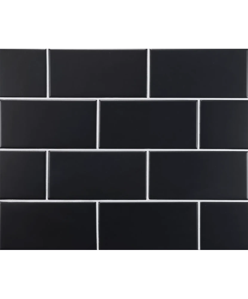 Carrelage Evolution Black Mat 7,5x15 cm - panneau de carreaux