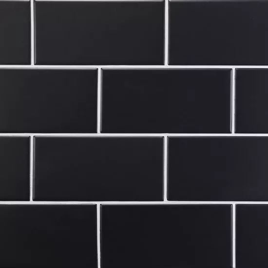 Carrelage Evolution Black Mat 7,5x15 cm - panneau de carreaux