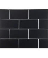 Carrelage Evolution Black Mat 7,5x15 cm - panneau de carreaux