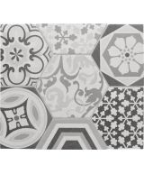 Carrelage Hexatile Harmony B&W 17,5x20 cm - détail du carreau 2