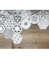 Carrelage Hexatile Harmony B&W 17,5x20 cm - vue d’ambiance 2