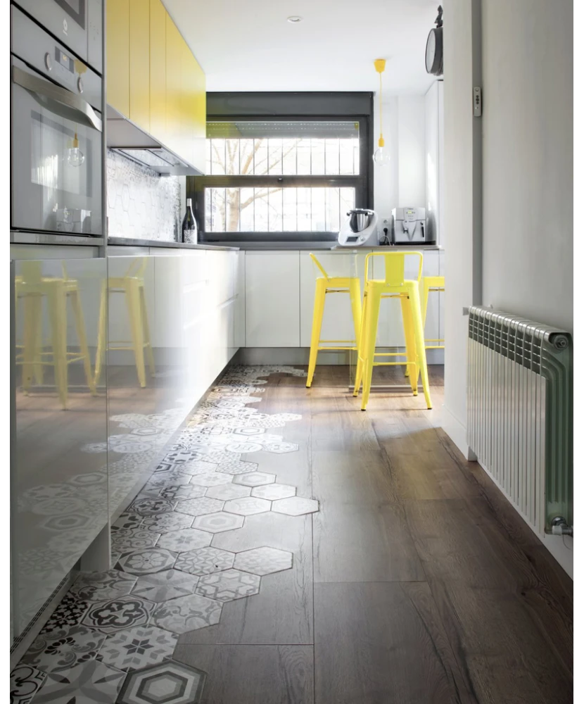 Carrelage Hexatile Harmony B&W 17,5x20 cm - vue d’ambiance 8