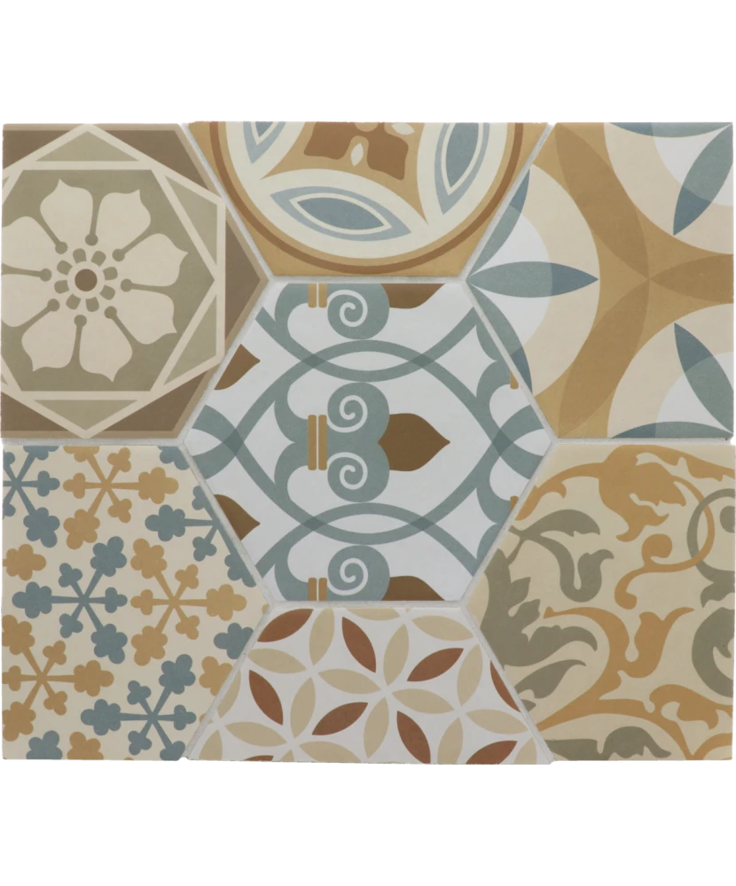 Carrelage Hexatile Harmony Colours 17,5x20 cm - détail du carreau 2