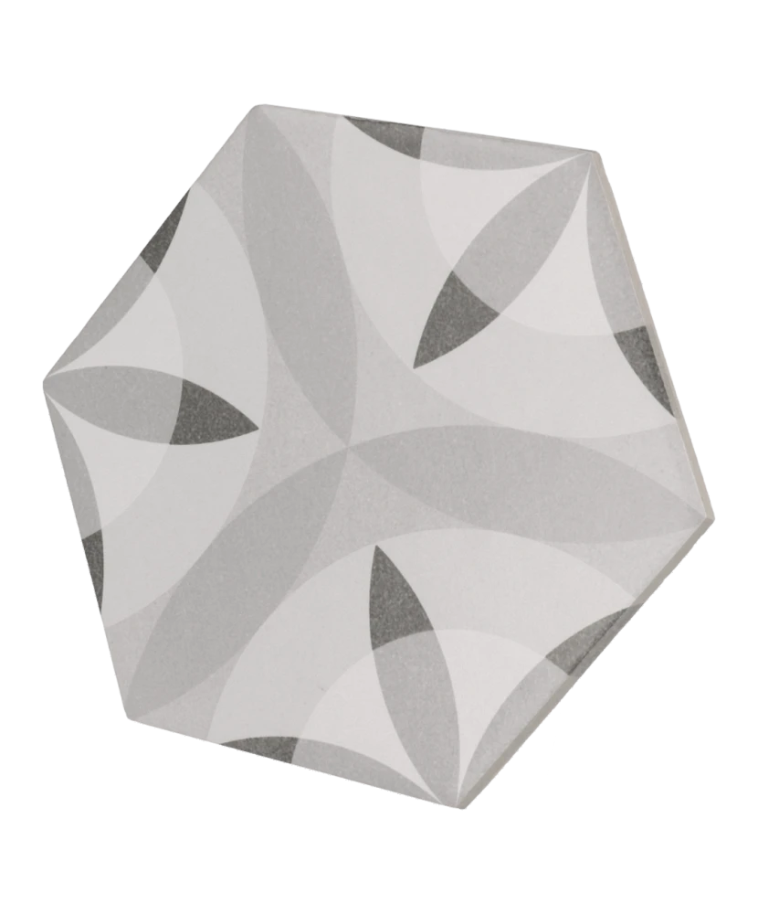 Carrelage Hexatile Nature B&W 17,5x20 cm - détail du carreau