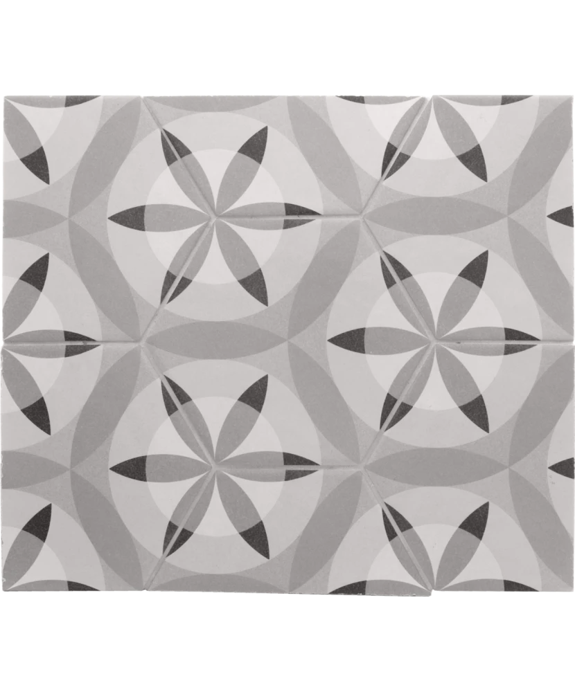 Carrelage Hexatile Nature B&W 17,5x20 cm - détail du carreau 2