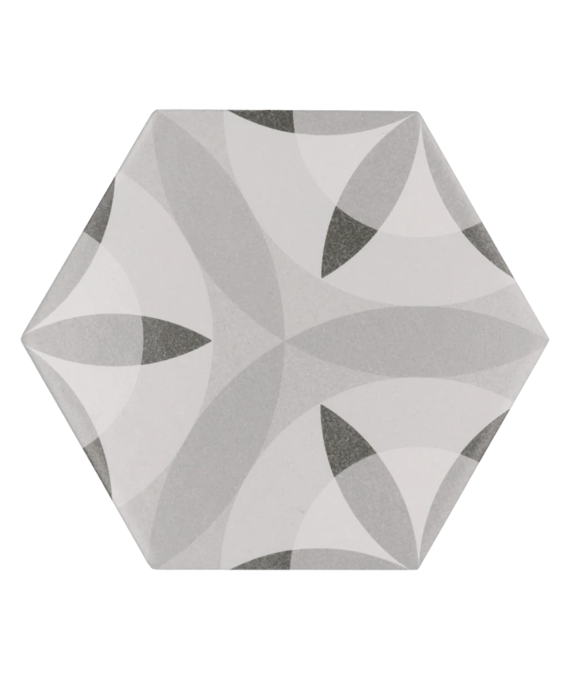 Carrelage Hexatile Nature B&W 17,5x20 cm - détail du carreau 3