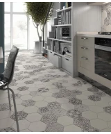 Carrelage Hexatile Cement Black 17,5x20 cm - vue d’ambiance 4