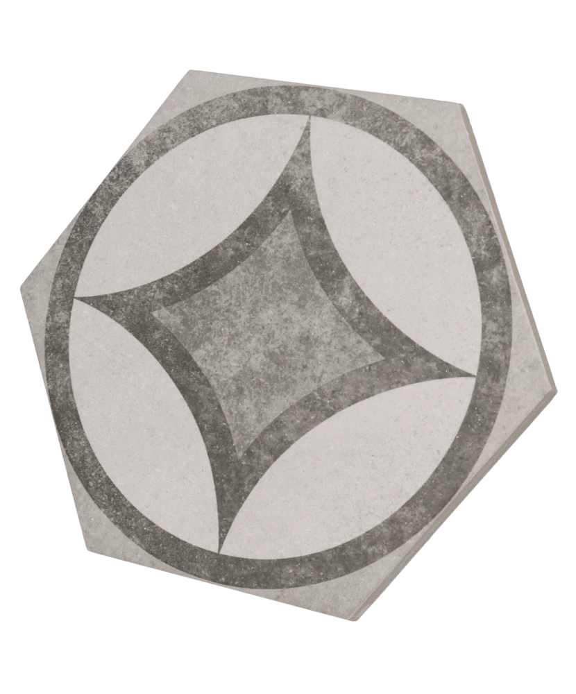 Carrelage Hexatile Cement Garden Grey 17,5x20 cm - détail du carreau