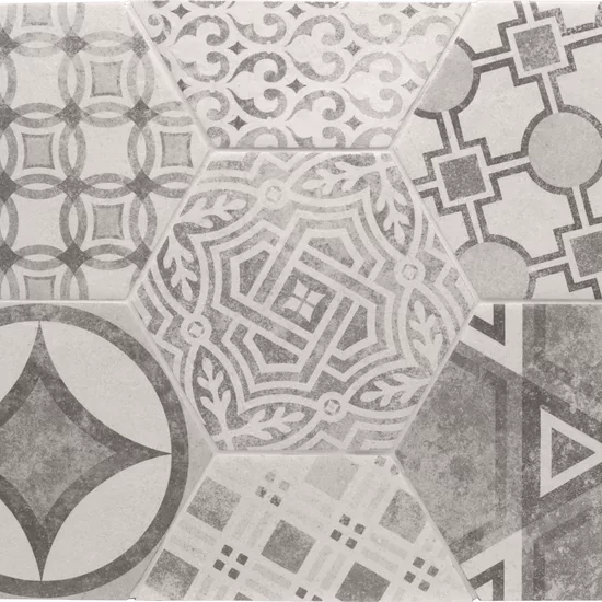 Carrelage Hexatile Cement Garden Grey 17,5x20 cm - détail du carreau 2