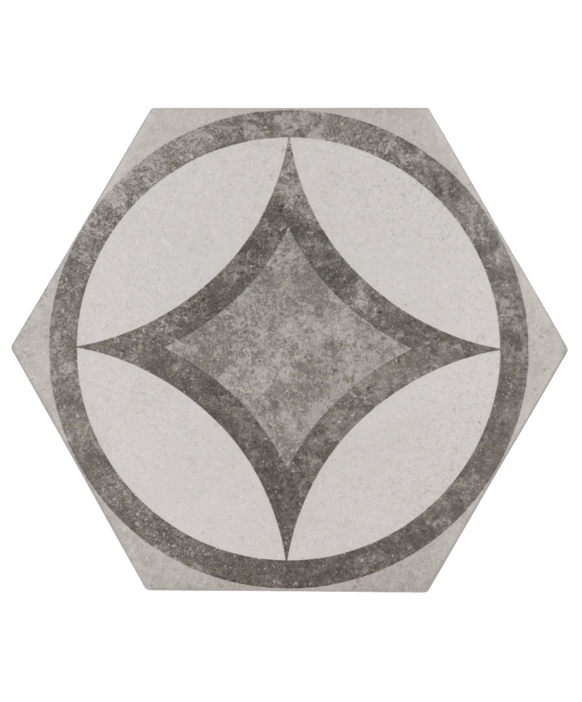 Carrelage Hexatile Cement Garden Grey 17,5x20 cm - détail du carreau 3