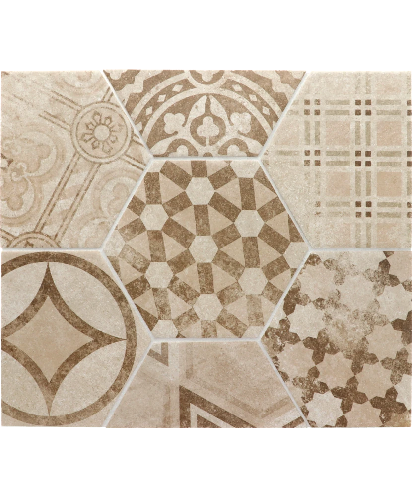 Carrelage Hexatile Cement Garden Sand 17,5x20 cm - détail du carreau 2