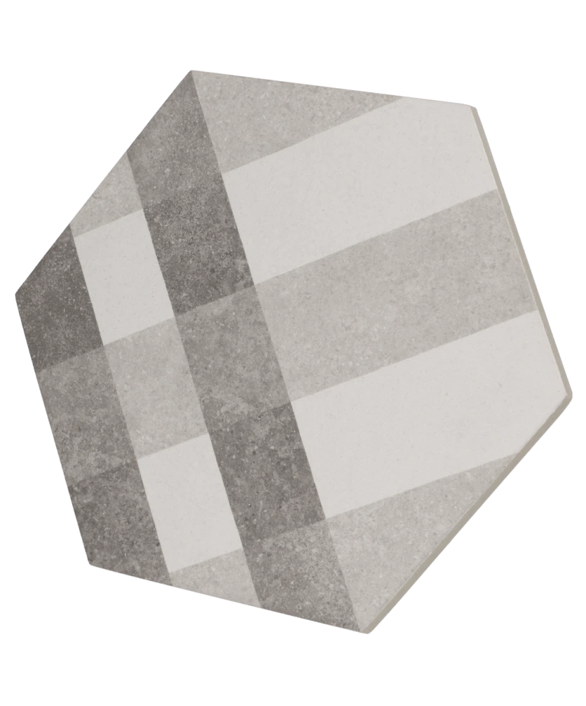 Carrelage Hexatile Cement Geo Grey 17,5x20 cm - détail du carreau