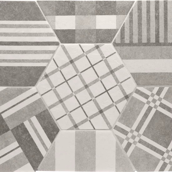 Carrelage Hexatile Cement Geo Grey 17,5x20 cm - détail du carreau 2