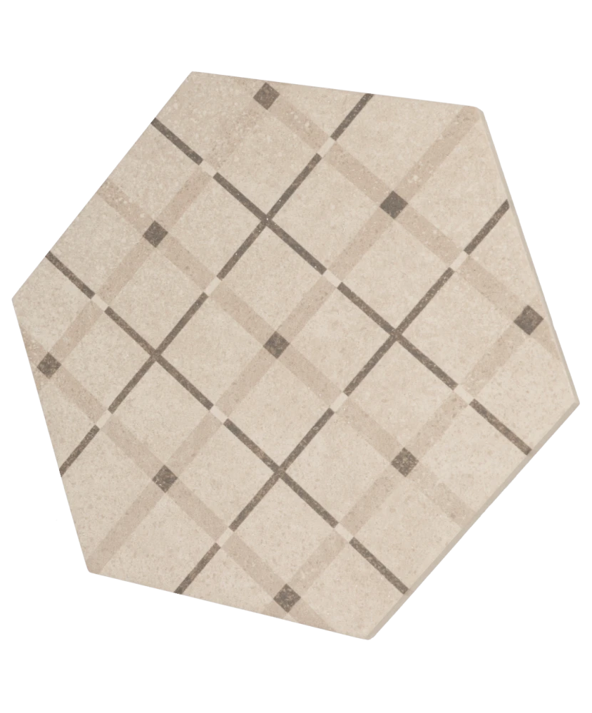 Carrelage Hexatile Cement Geo Sand 17,5x20 cm - détail du carreau