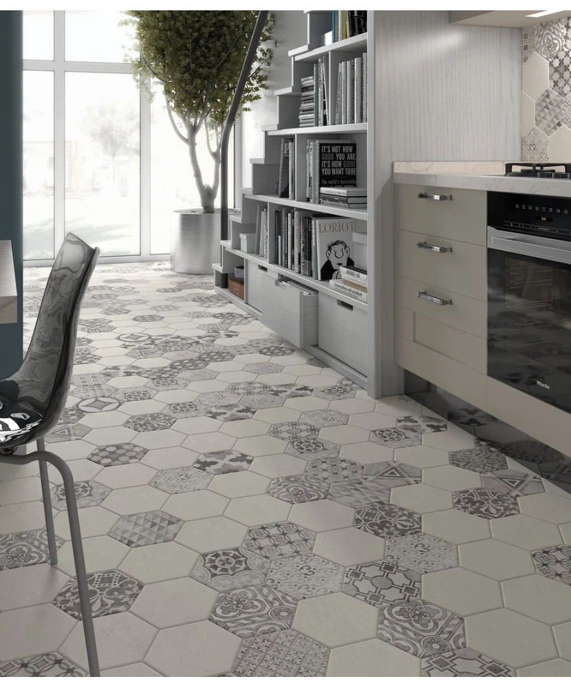 Carrelage Hexatile Cement Grey 17,5x20 cm - vue d’ambiance 3