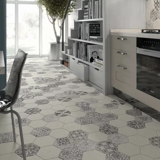 Carrelage Hexatile Cement Grey 17,5x20 cm - vue d’ambiance 3