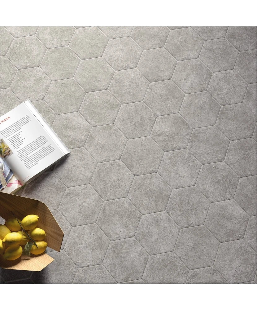 Carrelage Hexatile Cement Grey 17,5x20 cm - vue d’ambiance 6