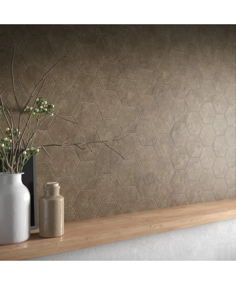 Carrelage Hexatile Cement Mud 17,5x20 cm - vue d’ambiance