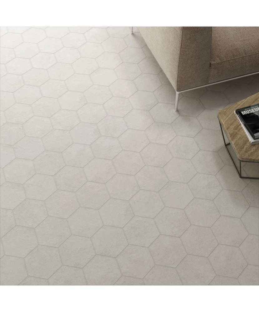 Carrelage Hexatile Cement White 17,5x20 cm - vue d’ambiance 7