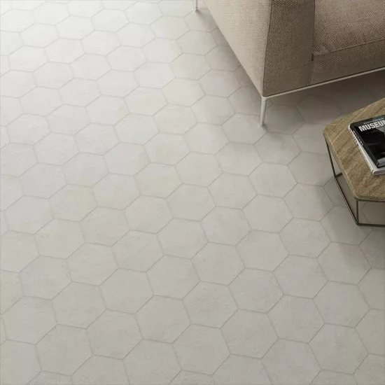 Carrelage Hexatile Cement White 17,5x20 cm - vue d’ambiance 7