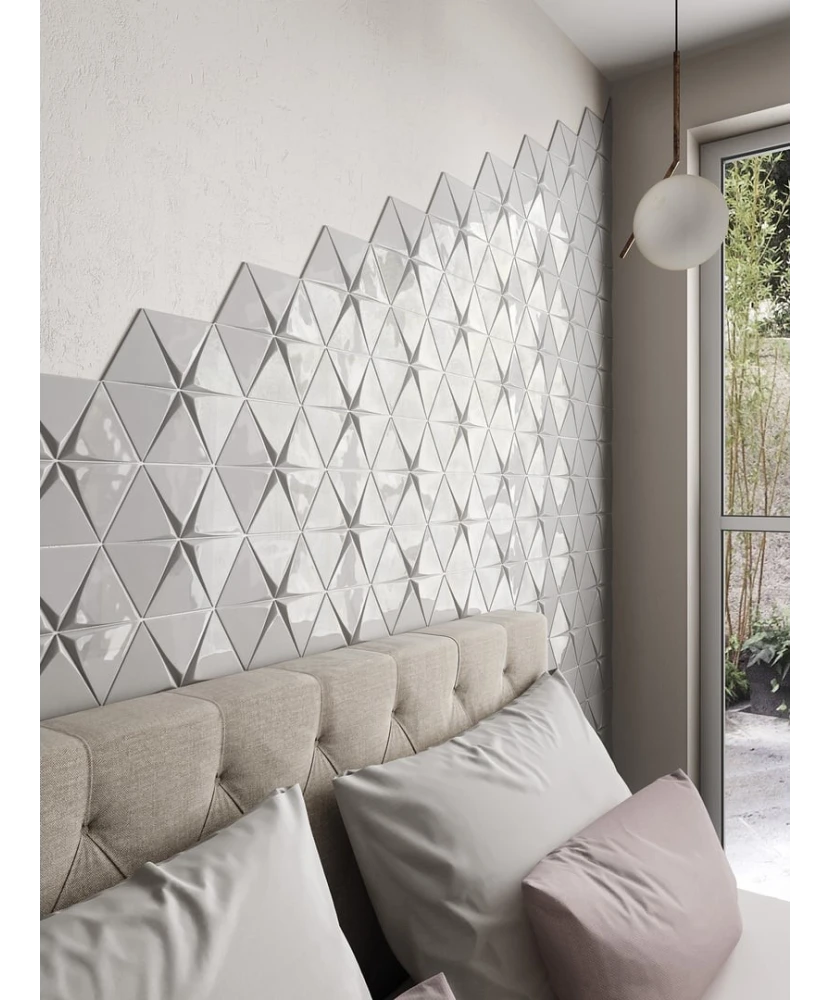 Carrelage Tirol Light Grey 10,8x12,4 cm - posé dans une chambre - vue 2