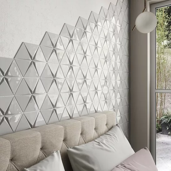 Carrelage Tirol Light Grey 10,8x12,4 cm - posé dans une chambre - vue 2