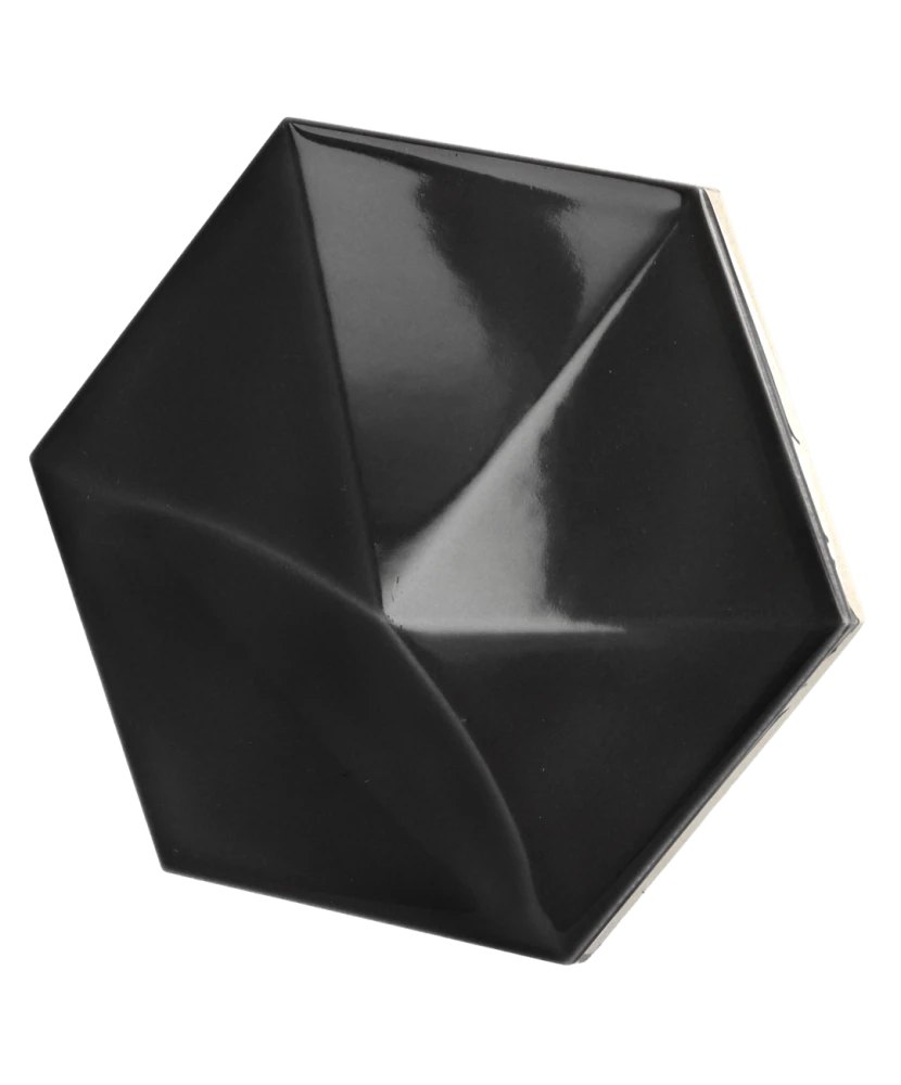 Carrelage Oberland Black 12,4x10,7 cm - vue latérale du carreau