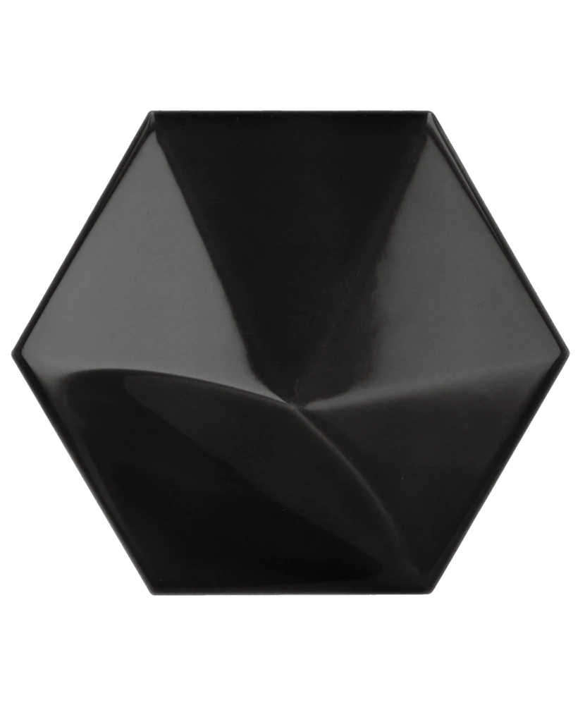 Carrelage Oberland Black 12,4x10,7 cm - vue de face du carreau