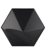 Carrelage Oberland Black Mat 12,4x10,7 cm - vue de face du carreau