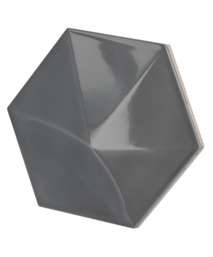 Carrelage Oberland Dark Grey 12,4x10,7 cm - vue latérale du carreau