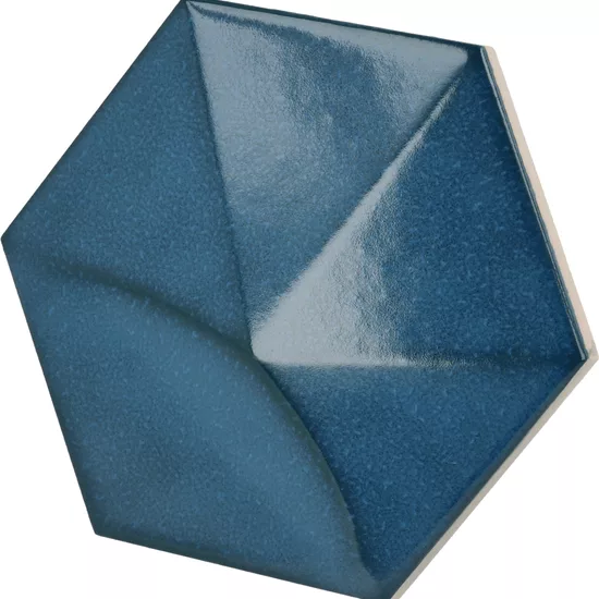 Carrelage Oberland Electric Blue 12,4x10,7 cm - vue latérale du carreau