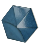 Carrelage Oberland Electric Blue 12,4x10,7 cm - vue latérale du carreau