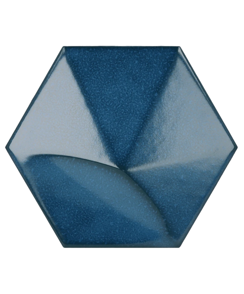 Carrelage Oberland Electric Blue 12,4x10,7 cm - vue de face du carreau