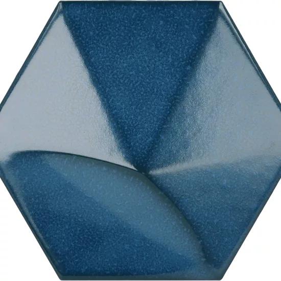 Carrelage Oberland Electric Blue 12,4x10,7 cm - vue de face du carreau