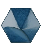 Carrelage Oberland Electric Blue 12,4x10,7 cm - vue de face du carreau