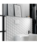 Carrelage Oberland White 12,4x10,7 cm - posé en salle de bain