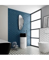 Carrelage Oberland White 12,4x10,7 cm - posé en salle de bain 2