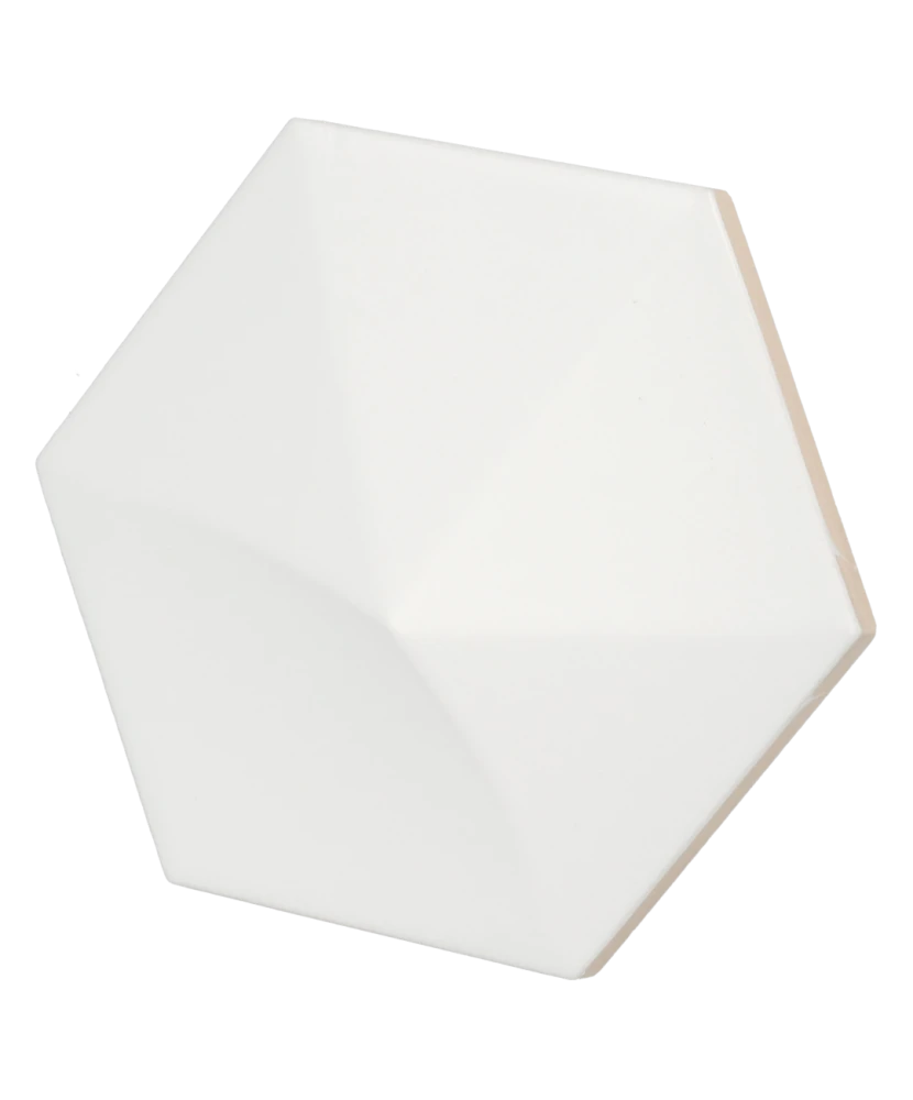 Carrelage Oberland White Mat 12,4x10,7 cm - vue latérale du carreau