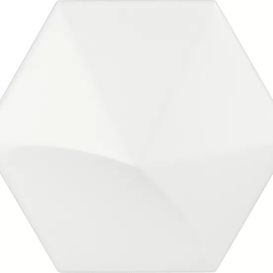 Carrelage Oberland White Mat 12,4x10,7 cm - vue de face du carreau