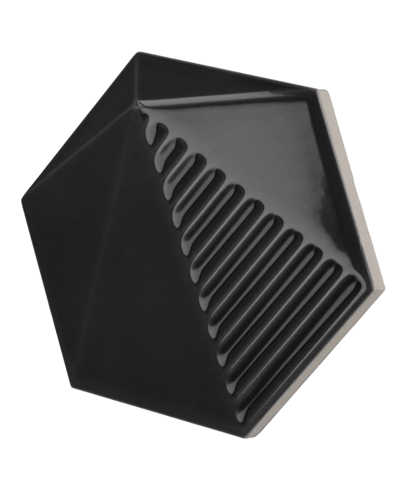 Carrelage Umbrella Black 12,4x10,7 cm - vue latérale du carreau