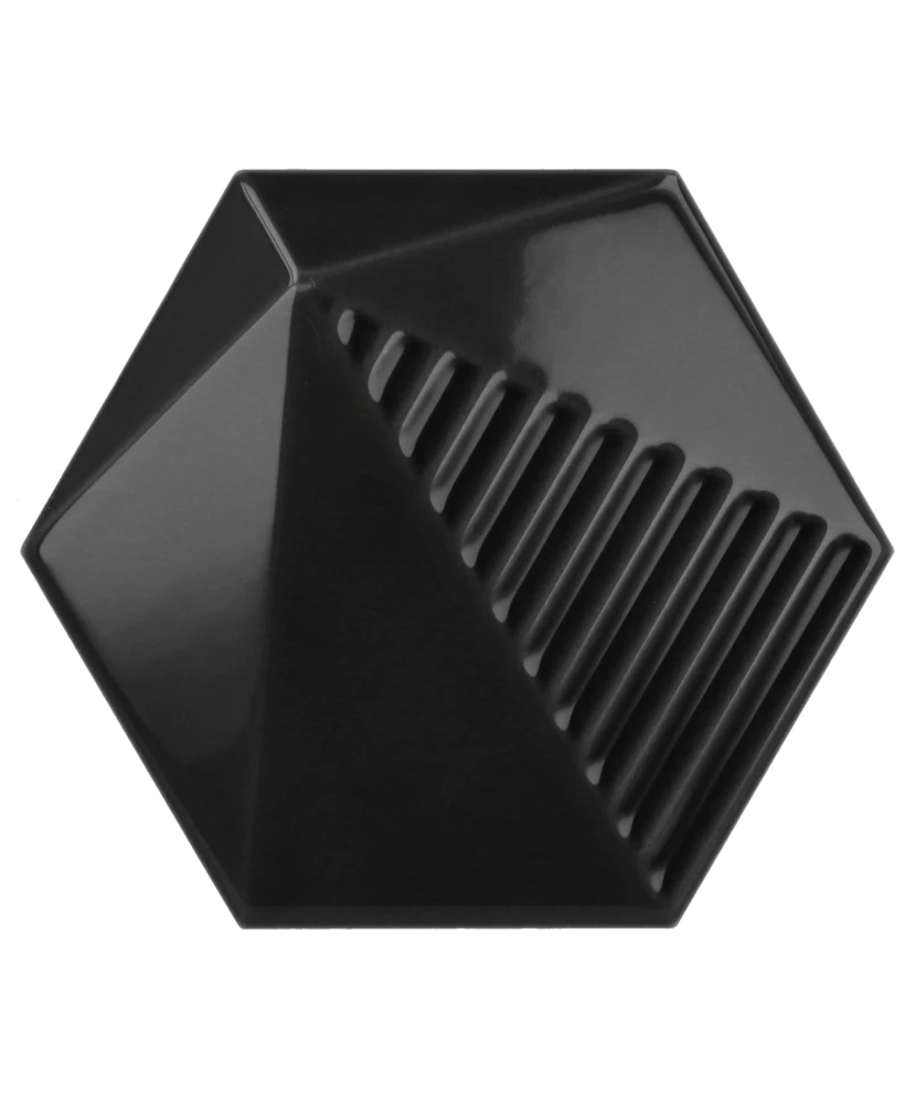 Carrelage Umbrella Black 12,4x10,7 cm - vue de face du carreau