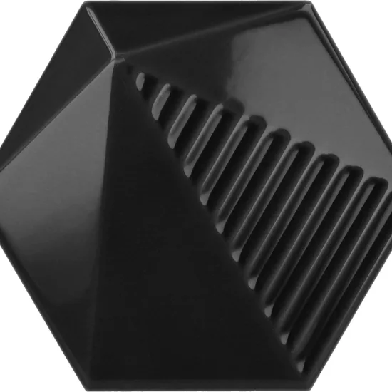 Carrelage Umbrella Black 12,4x10,7 cm - vue de face du carreau
