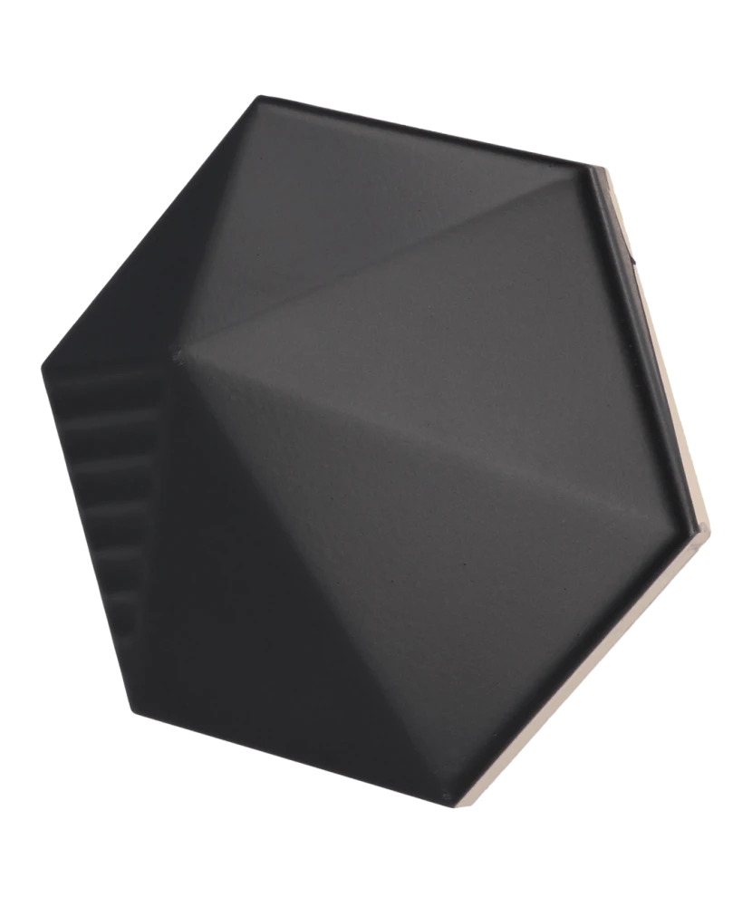 Carrelage Umbrella Black Mat 12,4x10,7 cm - vue latérale du carreau