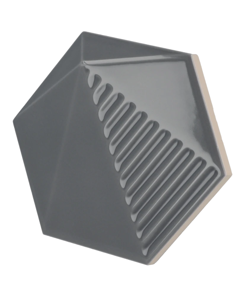 Carrelage Umbrella Dark Grey 12,4x10,7 cm - vue latérale du carreau