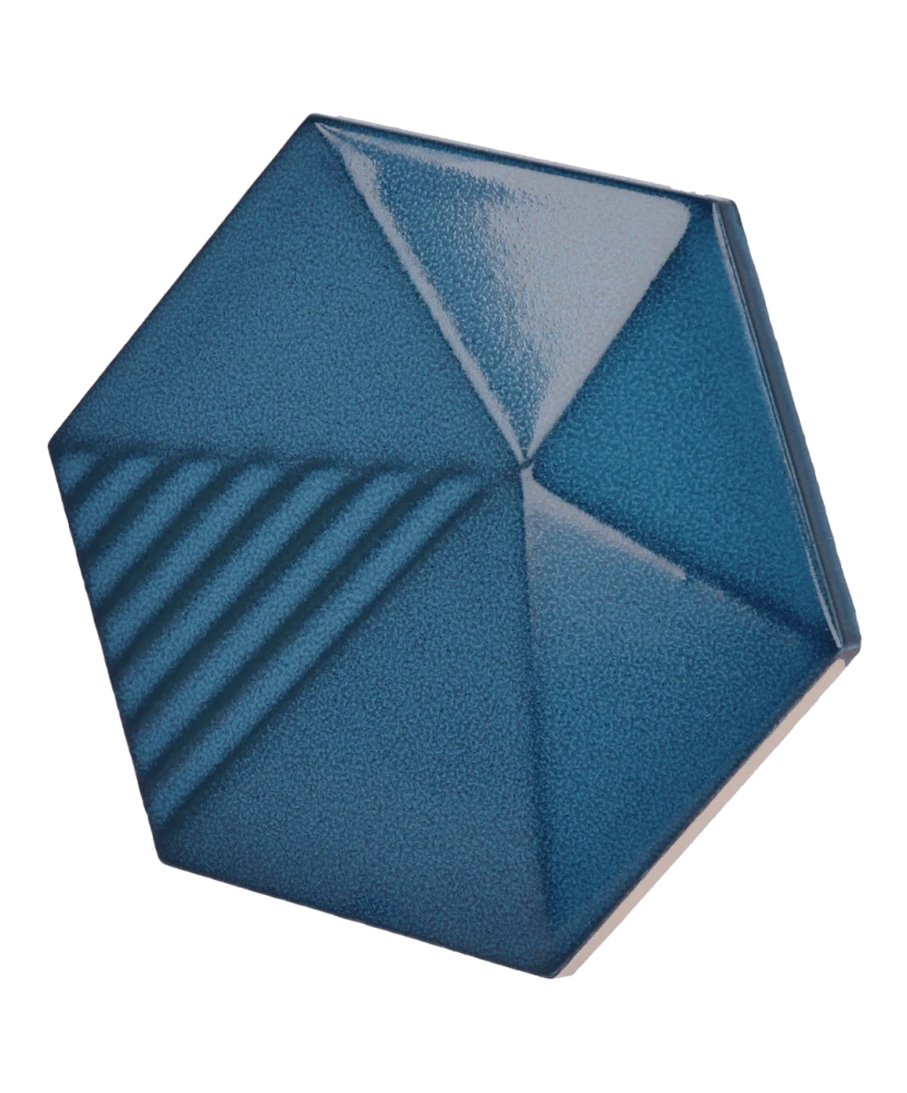 Carrelage Umbrella Electric Blue 12,4x10,7 cm - vue latérale du carreau